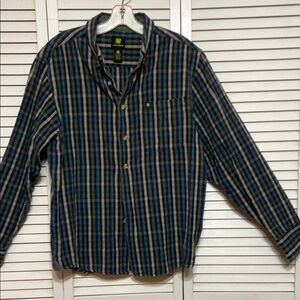 John Deere Cotton Checked Button Shirt Size Med